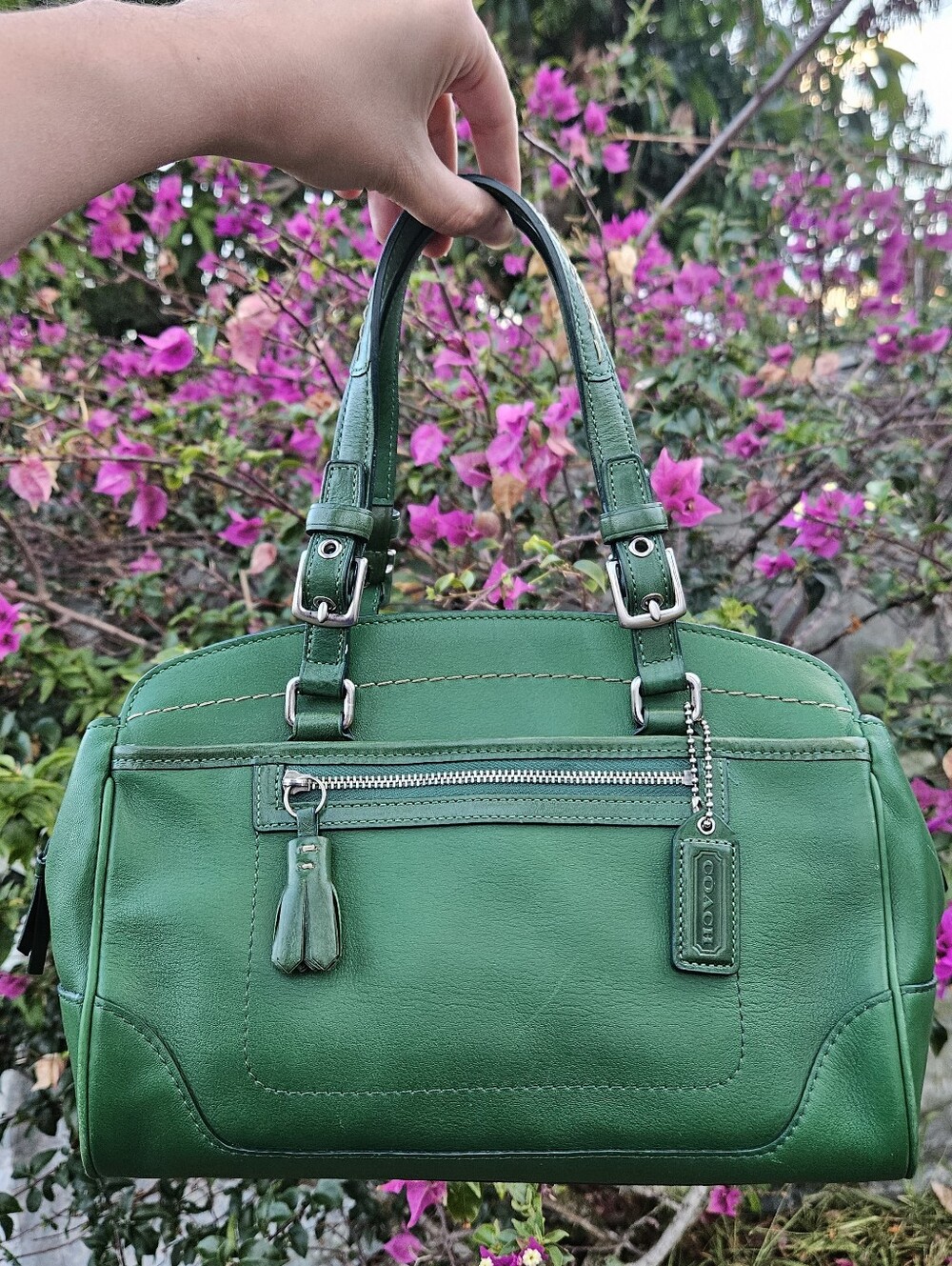 Vintage Coach Y2K Hamilton Kelly Green Satchel Handbag 7465